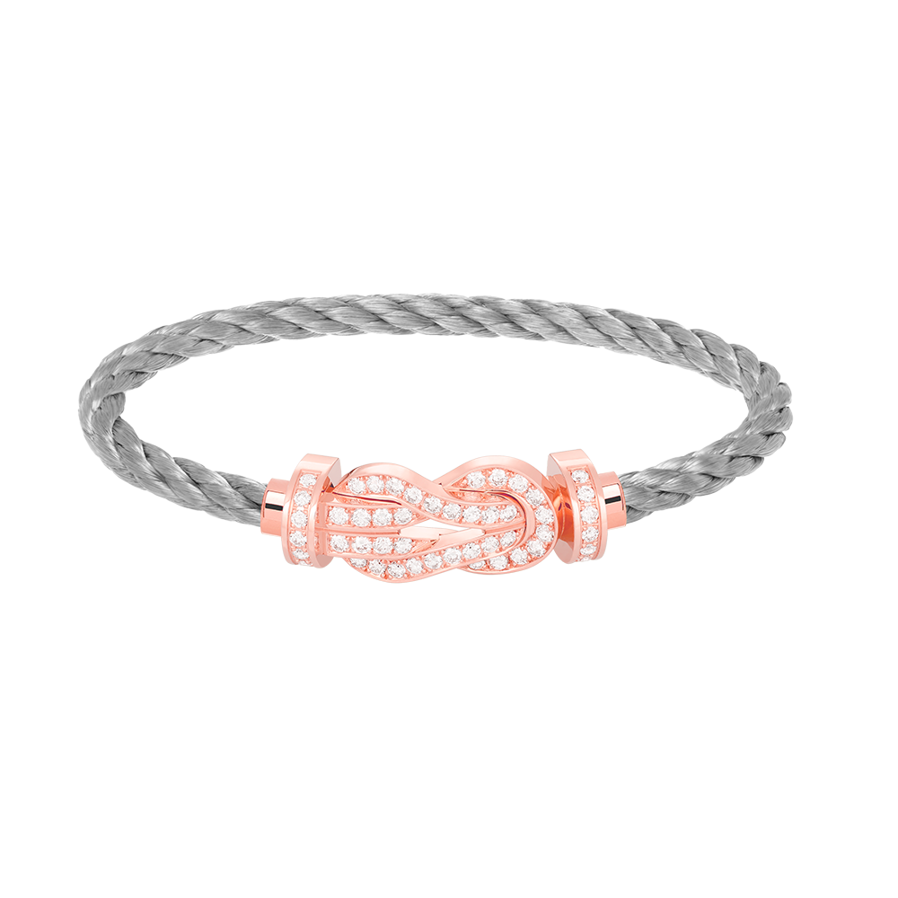 GlowCHANCE LARGE 8 FIGURE BUCKLE FULL DIAMOND BRACELET ROSE GOLD