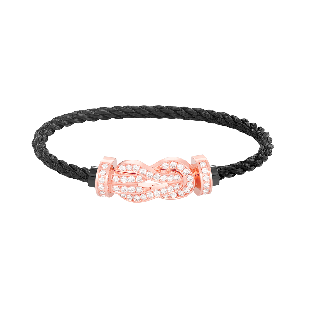 GlowCHANCE LARGE 8 FIGURE BUCKLE FULL DIAMOND BRACELET ROSE GOLD