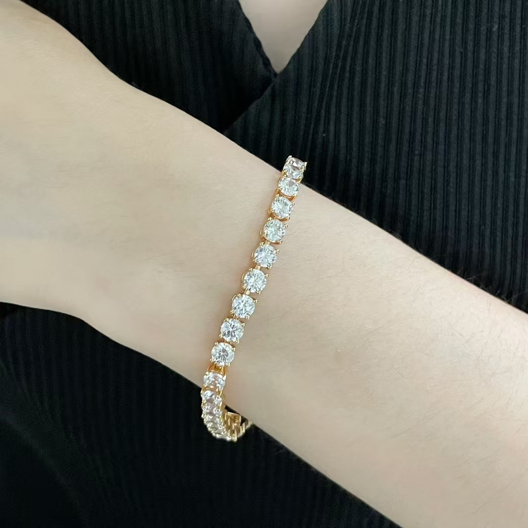 [Glow]TENNIS BRACELET WITH FULL DIAMOND SETTING