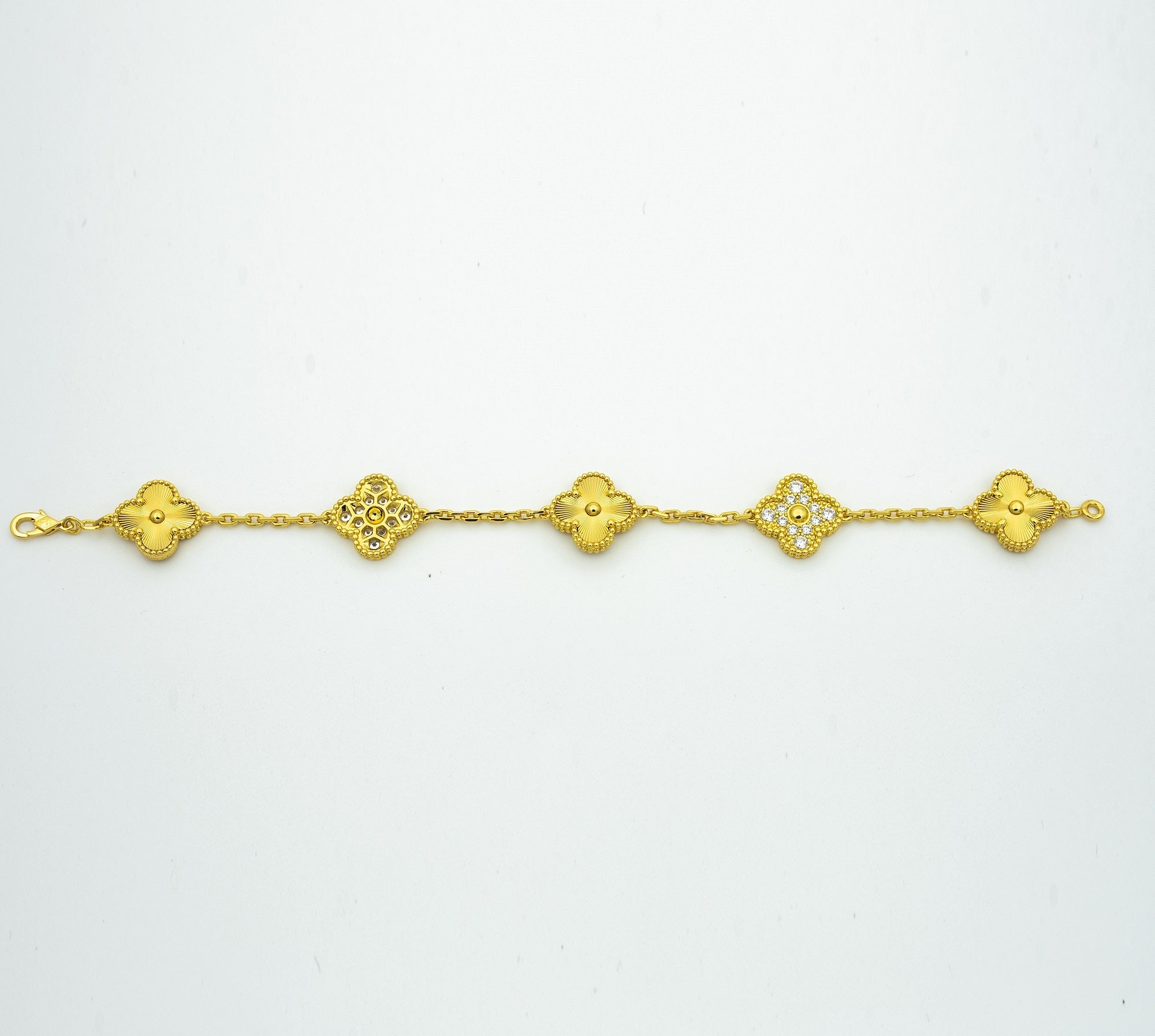 GlowCLOVER BRACELET 5 MOTIFS GOLD DIAMOND