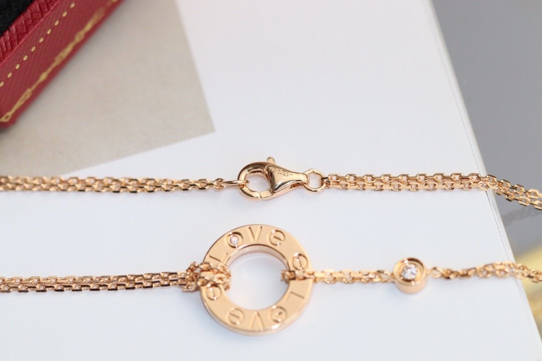 GlowLOVE NECKLACE ADJUSTABLE ROSE GOLD 2 DIAMOND