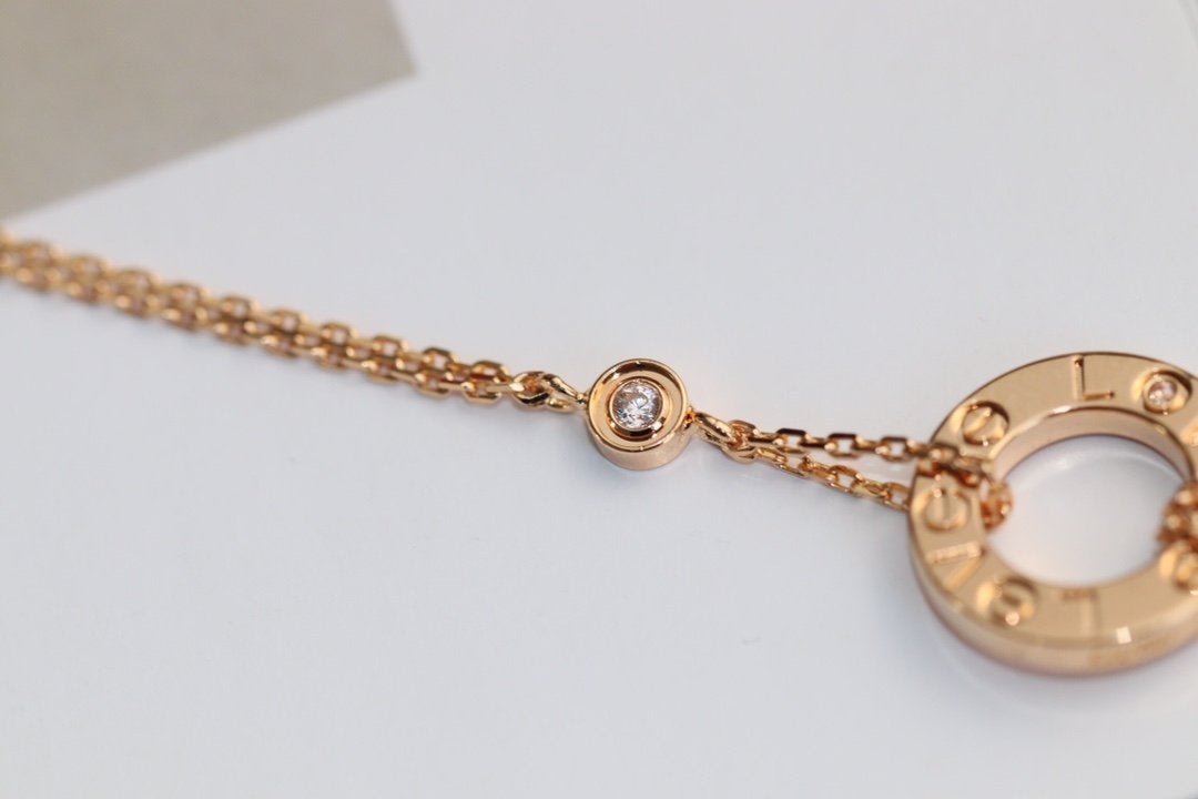 GlowLOVE NECKLACE ADJUSTABLE ROSE GOLD 2 DIAMOND