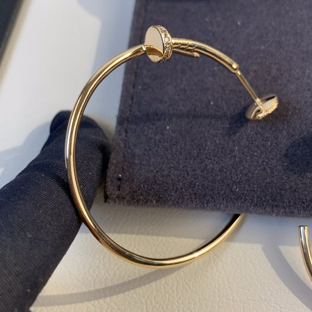 GlowJUSTE EARRINGS GOLD DIAMONDS 1.8MM