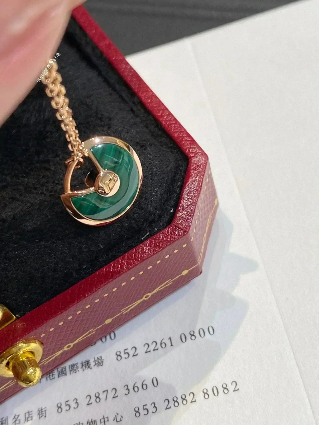 GlowAMULETTE ROSE GOLD MALACHITE NECKLACE