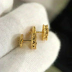 GlowCLOVER MINI 9.5MM MALACHITE  EARRINGS