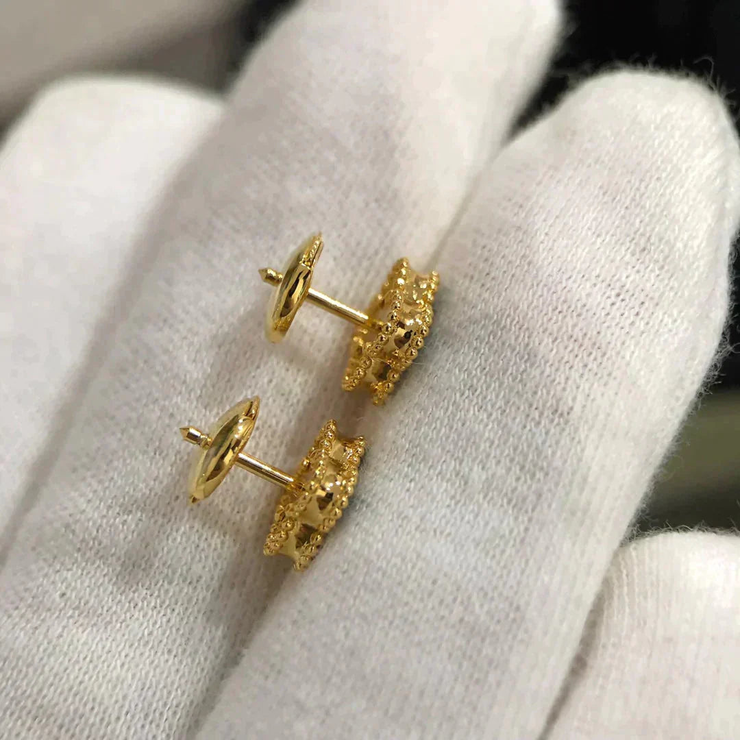 GlowCLOVER MINI 9.5MM MALACHITE  EARRINGS