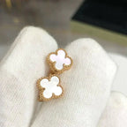 GlowCLOVER MINI 9.5MM WHITE MOP EARRINGS
