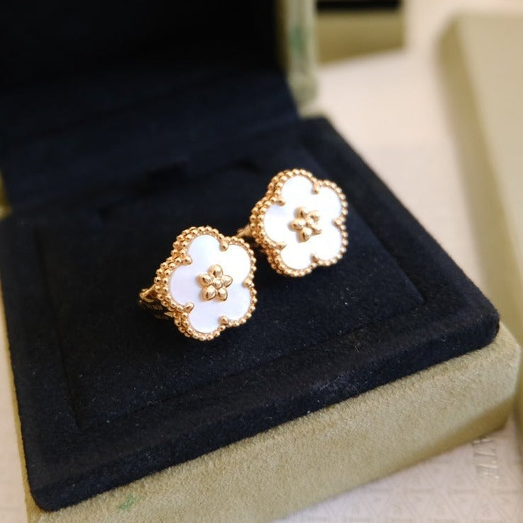 GlowLUCKY PINK GOLD WHITE MOP EARRINGS