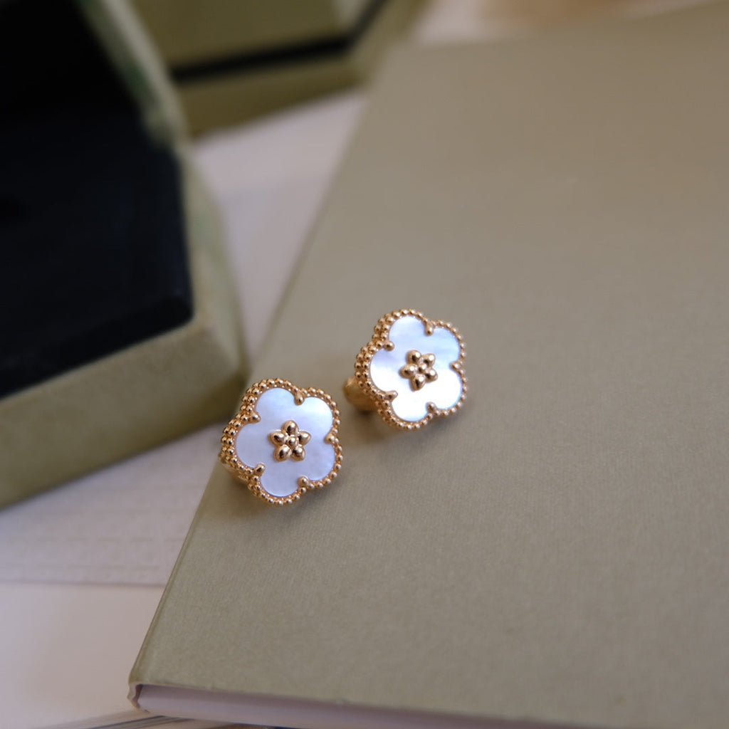 GlowLUCKY PINK GOLD WHITE MOP EARRINGS