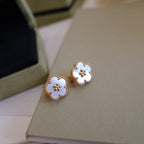 GlowLUCKY PINK GOLD WHITE MOP EARRINGS