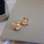 GlowLUCKY PINK GOLD WHITE MOP EARRINGS
