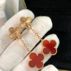 GlowCLOVER 2 MOTIF  LASER CARNELIAN EARRINGS