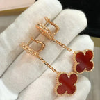 GlowCLOVER 2 MOTIF  LASER CARNELIAN EARRINGS