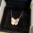 GlowBUTTERFLY GOLD MOP DIAMOND NECKLACE