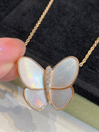 GlowBUTTERFLY GOLD MOP DIAMOND NECKLACE