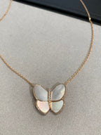 GlowBUTTERFLY GOLD MOP DIAMOND NECKLACE