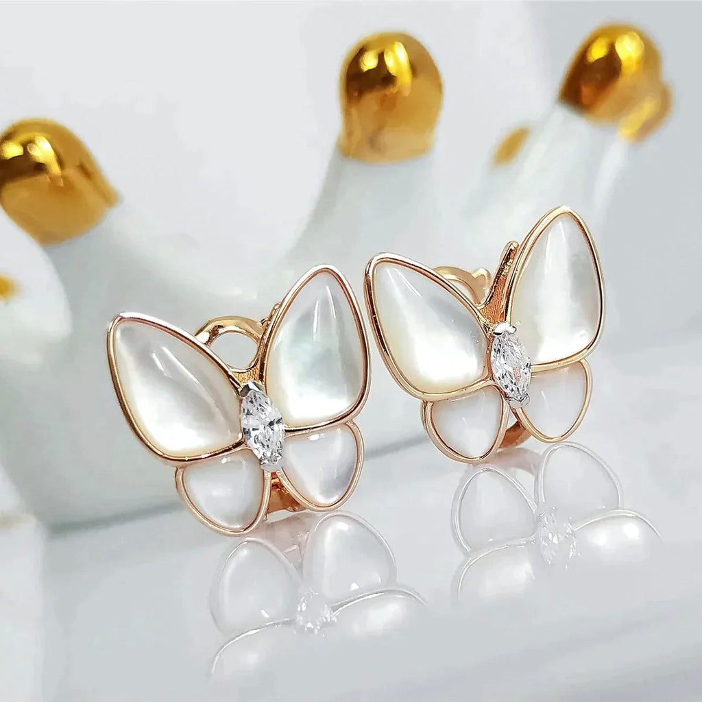 GlowBUTTERFLY MOP DIAMOND EARRINGS