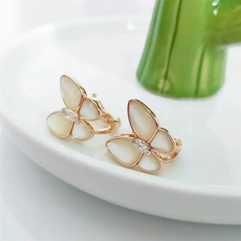 GlowBUTTERFLY MOP DIAMOND EARRINGS