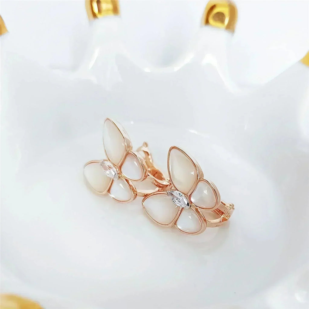 GlowBUTTERFLY MOP DIAMOND EARRINGS