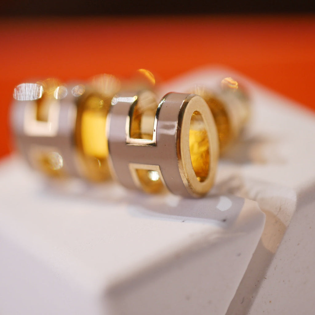 GlowMINI POP H GOLD EARRINGS GREY