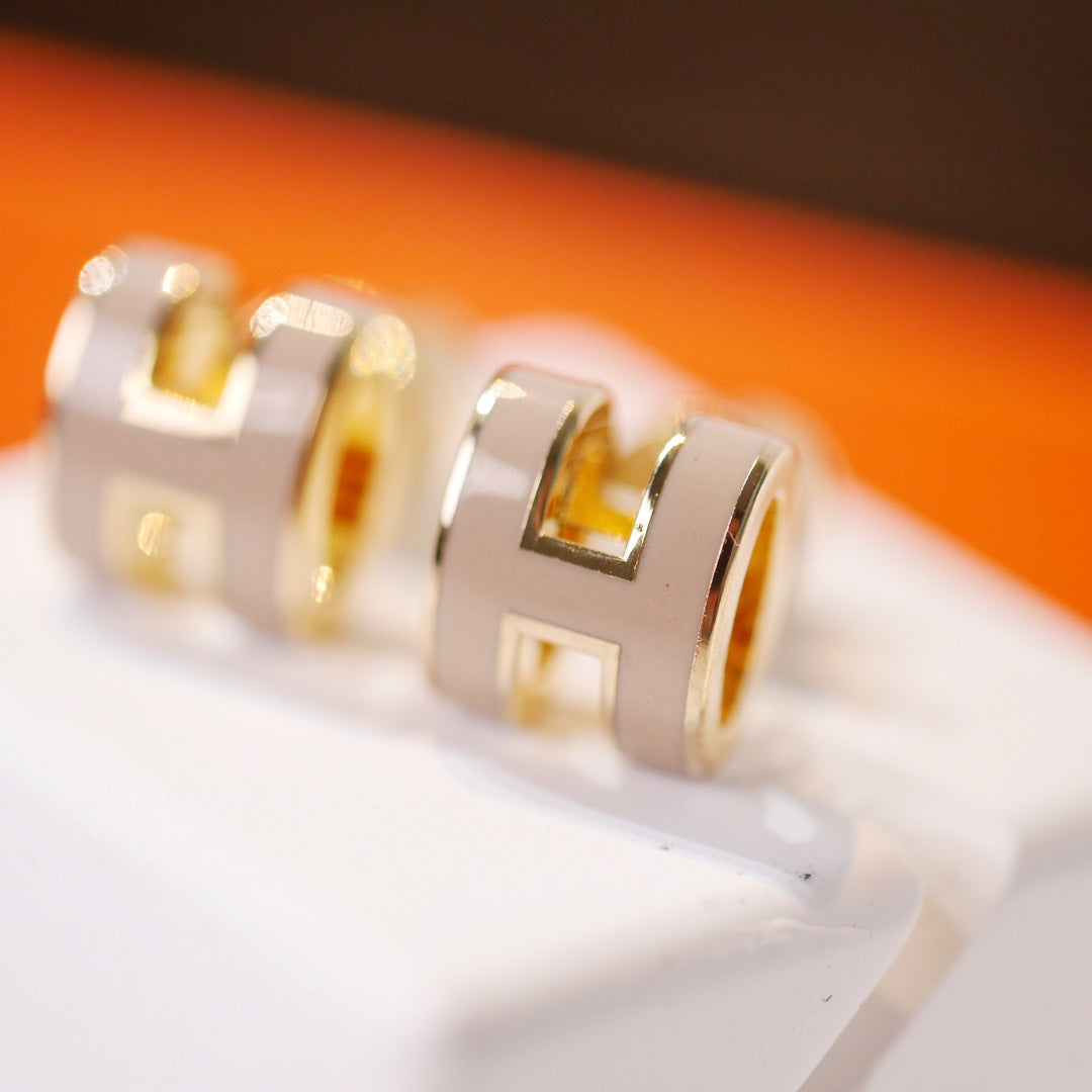 GlowMINI POP H GOLD EARRINGS GREY