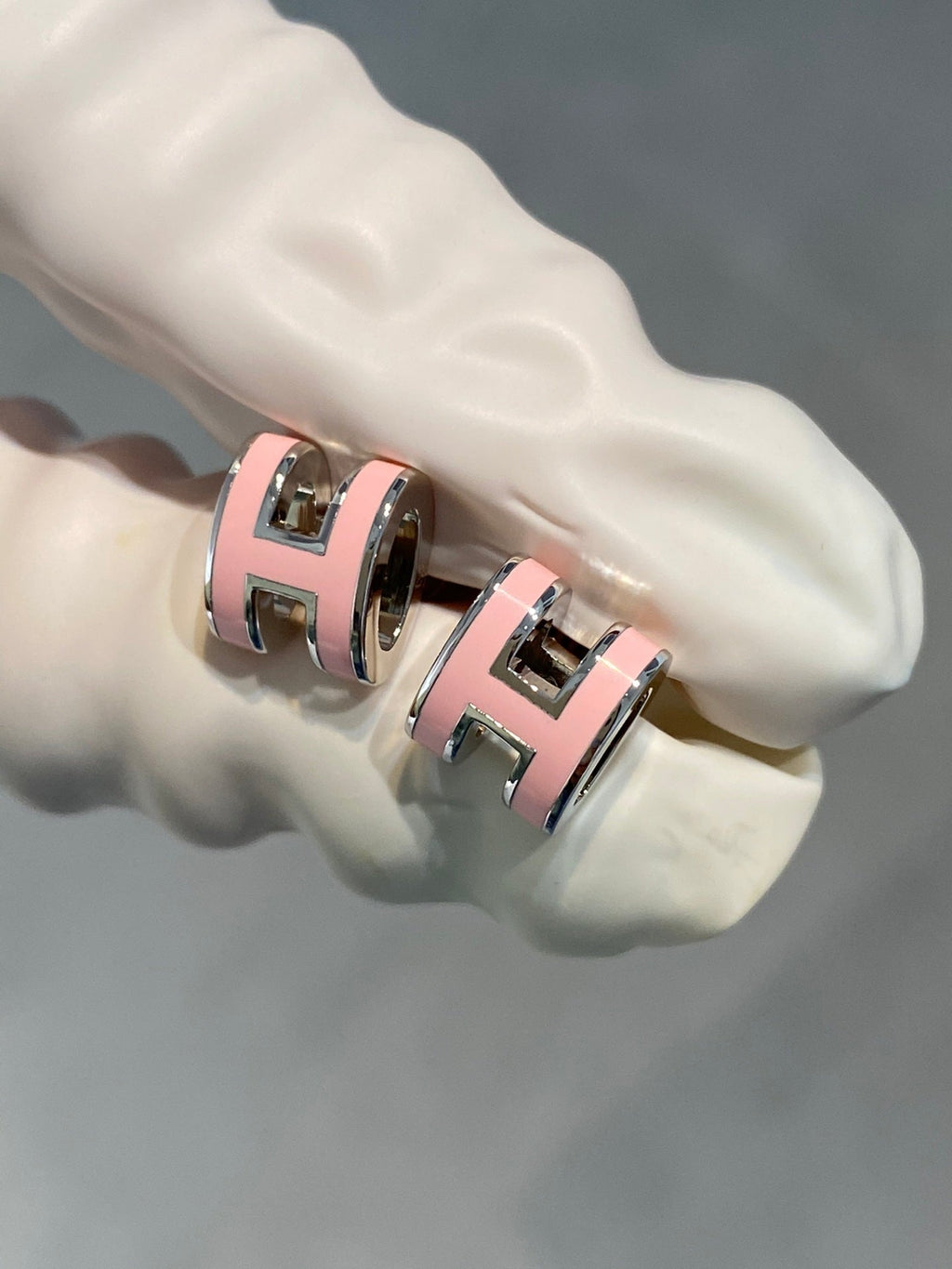 GlowMINI POP H SILVER EARRINGS PINK