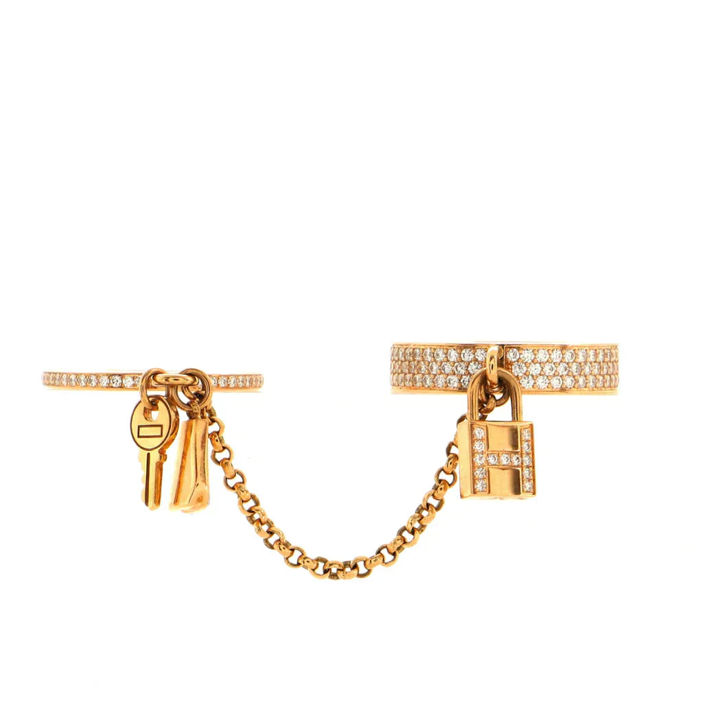 GlowHM KELLY CLOCHETTE DOUBLE RING IN  WITH DIAMONDS