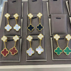 GlowCLOVER  2 MOTIFS  DIAMOND  EARRINGS (MULTIPLE CHOICESç´