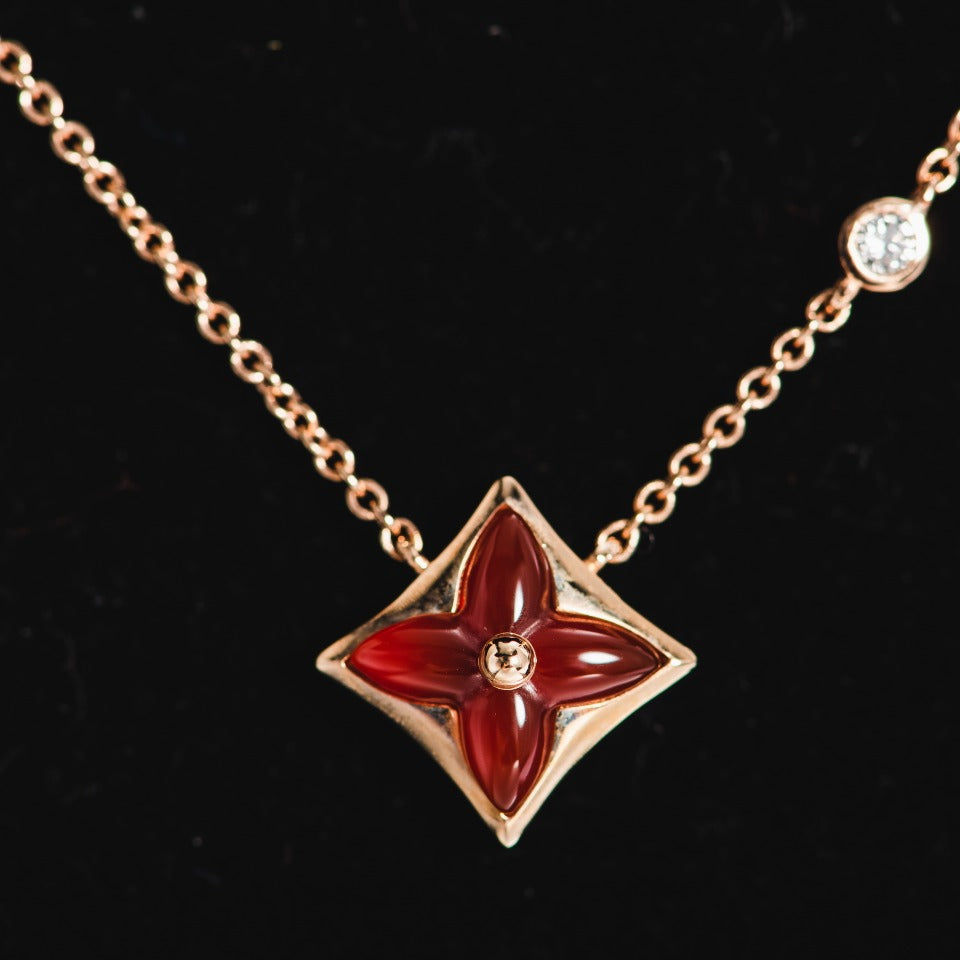 GlowSTAR NECKLACE PINK GOLD 1 DIAMOND