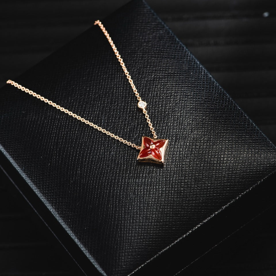 GlowSTAR NECKLACE PINK GOLD 1 DIAMOND