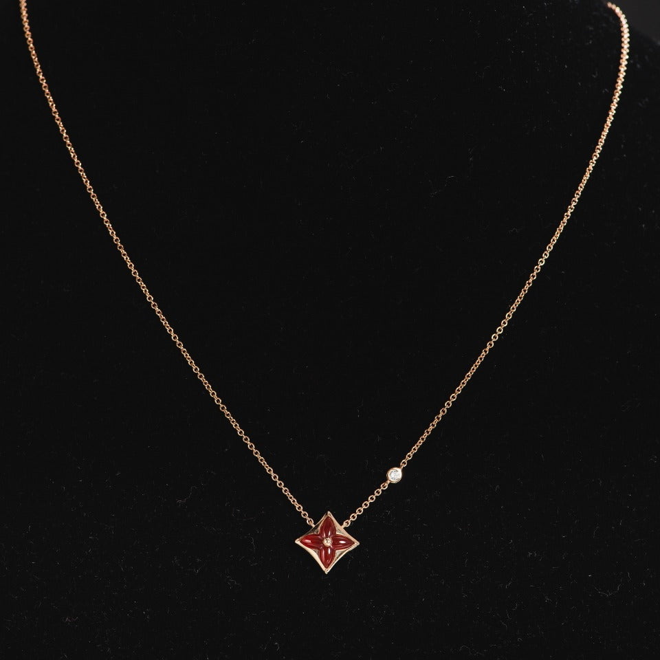 GlowSTAR NECKLACE PINK GOLD 1 DIAMOND