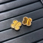 GlowCLOVER MEDIUM 1 MOTIFS TIGER EYE EARRINGS