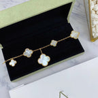 GlowMAGIC CLOVER MOP GOLD BRACELET 5 MOTIFS