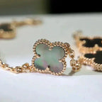 GlowCLOVER 5 MOTIF GRAY MOP  BRACELET