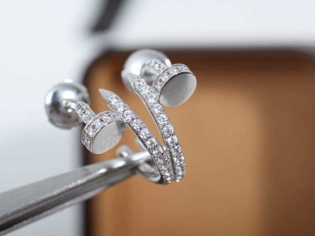 GlowJUSTE EARRINGS 12.75MM SILVER DIAMOND