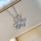 GlowCLOVER DIAMOND NECKLACE SILVER