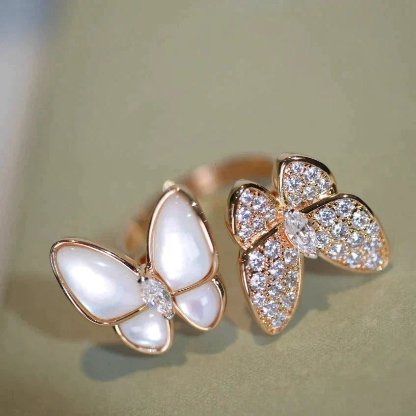 GlowTWIN BUTTERFLY DIAMOND MOP RING