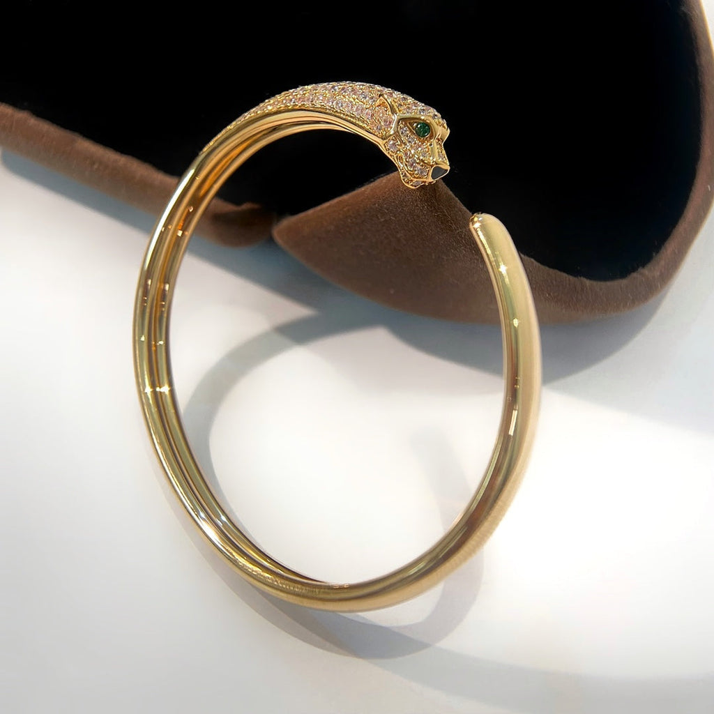 GlowPANTHERE GOLD DIAMOND OPEN BRACELET