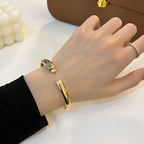 GlowPANTHERE GOLD OPEN BRACELET