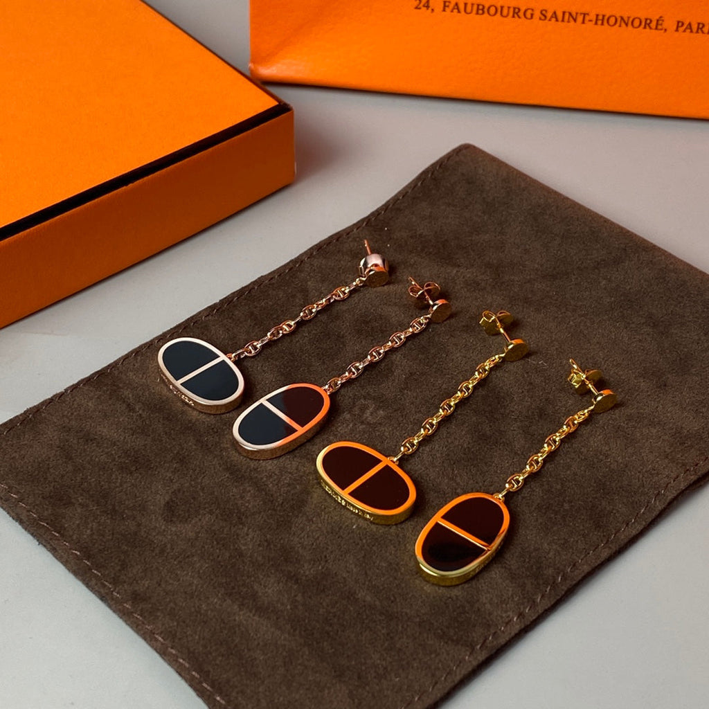 GlowCHAINE VERSO BLACK CERAMIC EARRINGS