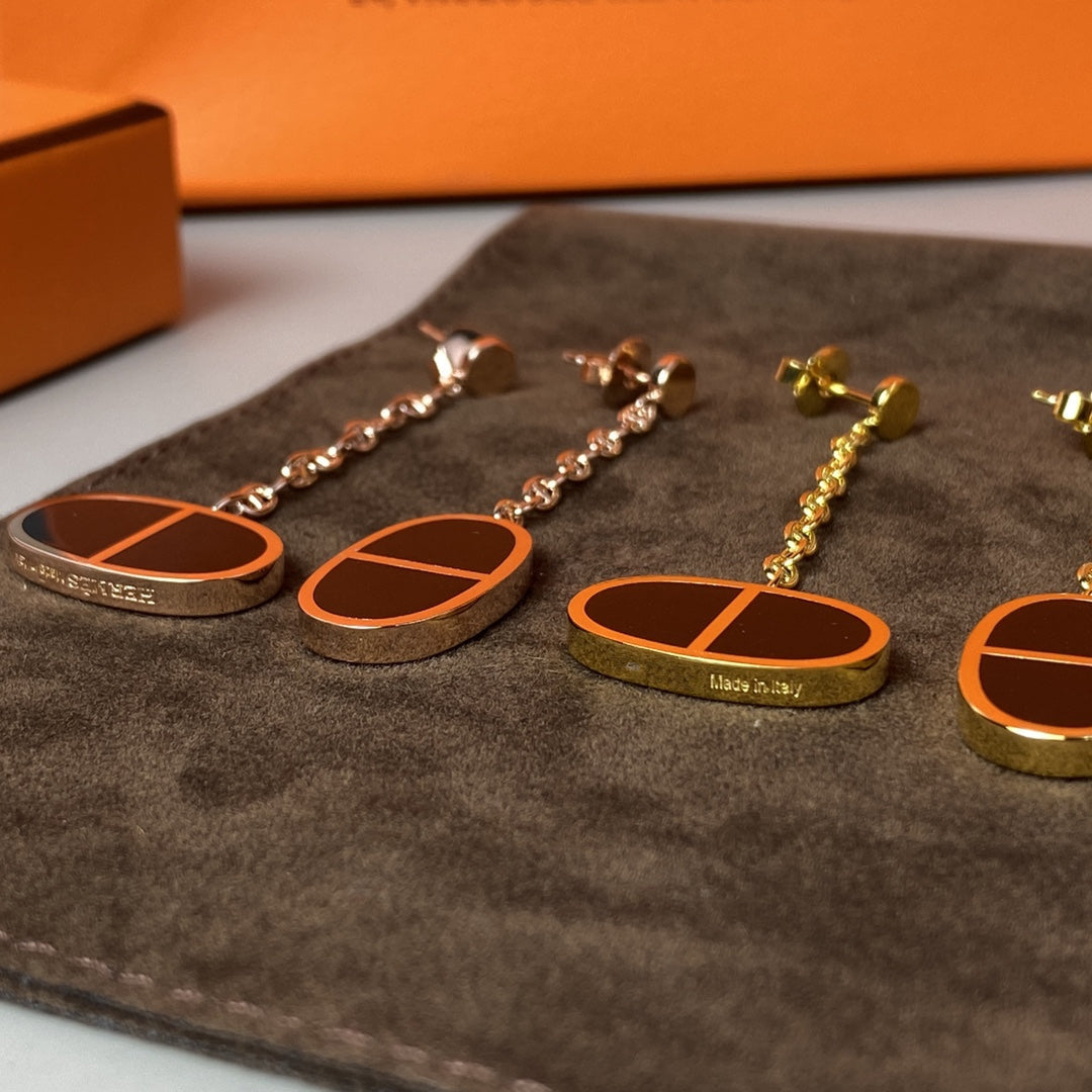 GlowCHAINE VERSO BLACK CERAMIC EARRINGS