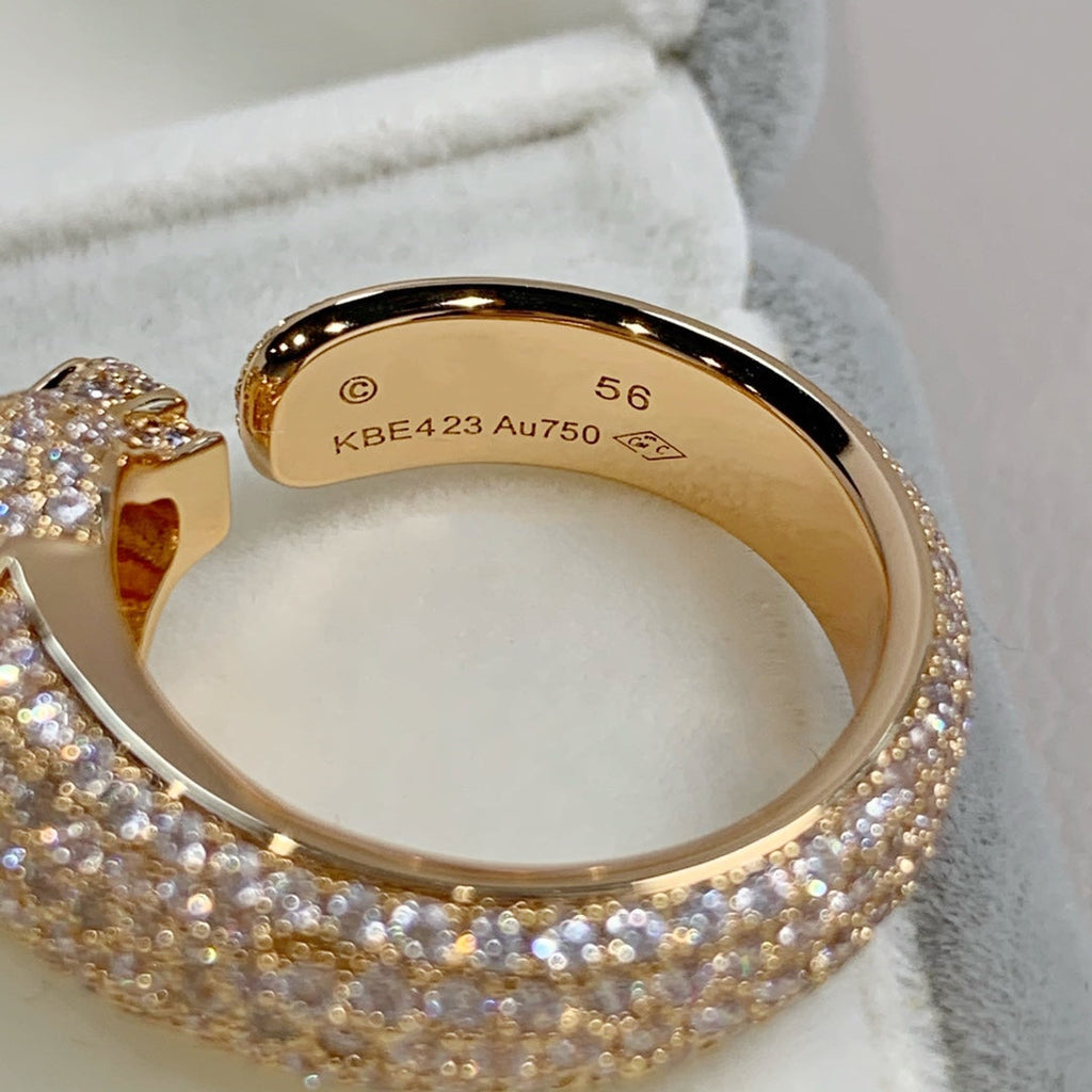 GlowPANTHERE PINK GOLD DIAMOND RING