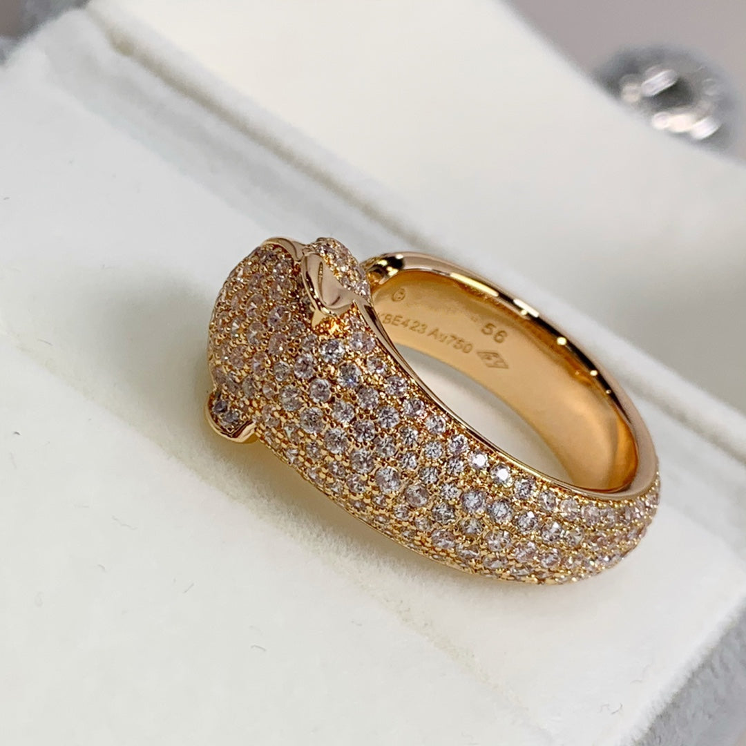 GlowPANTHERE PINK GOLD DIAMOND RING