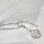 GlowCLOVER 5 MOTIFS SILVER DIAMONDS NECKLACE
