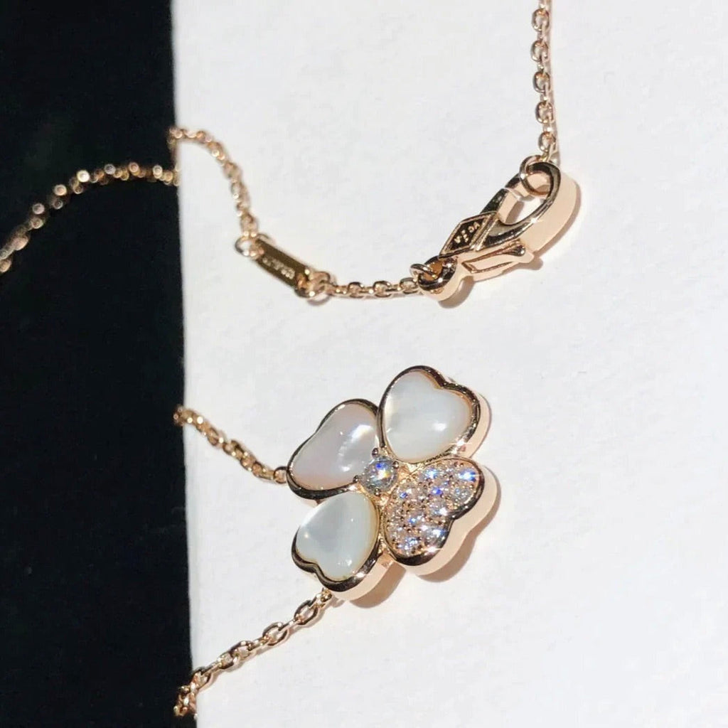 GlowCLOVER MOP DIAMOND ROSE GOLD NECKLACE
