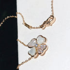 GlowCLOVER MOP DIAMOND ROSE GOLD NECKLACE