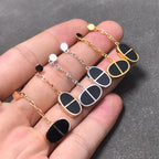 GlowCHAINE VERSO BLACK CERAMIC SILVER EARRINGS