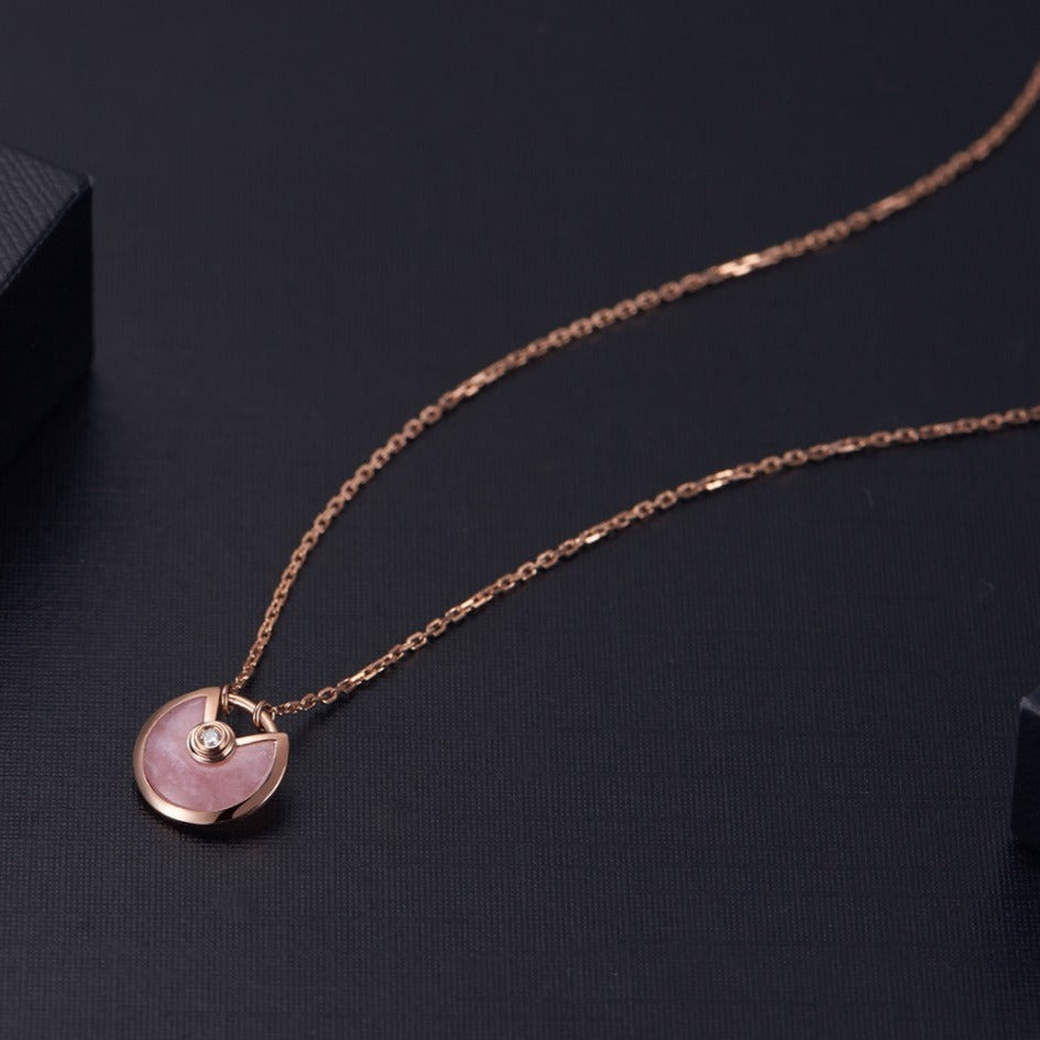 GlowAMULETTE ROSE GOLD PINK MOP NECKLACE