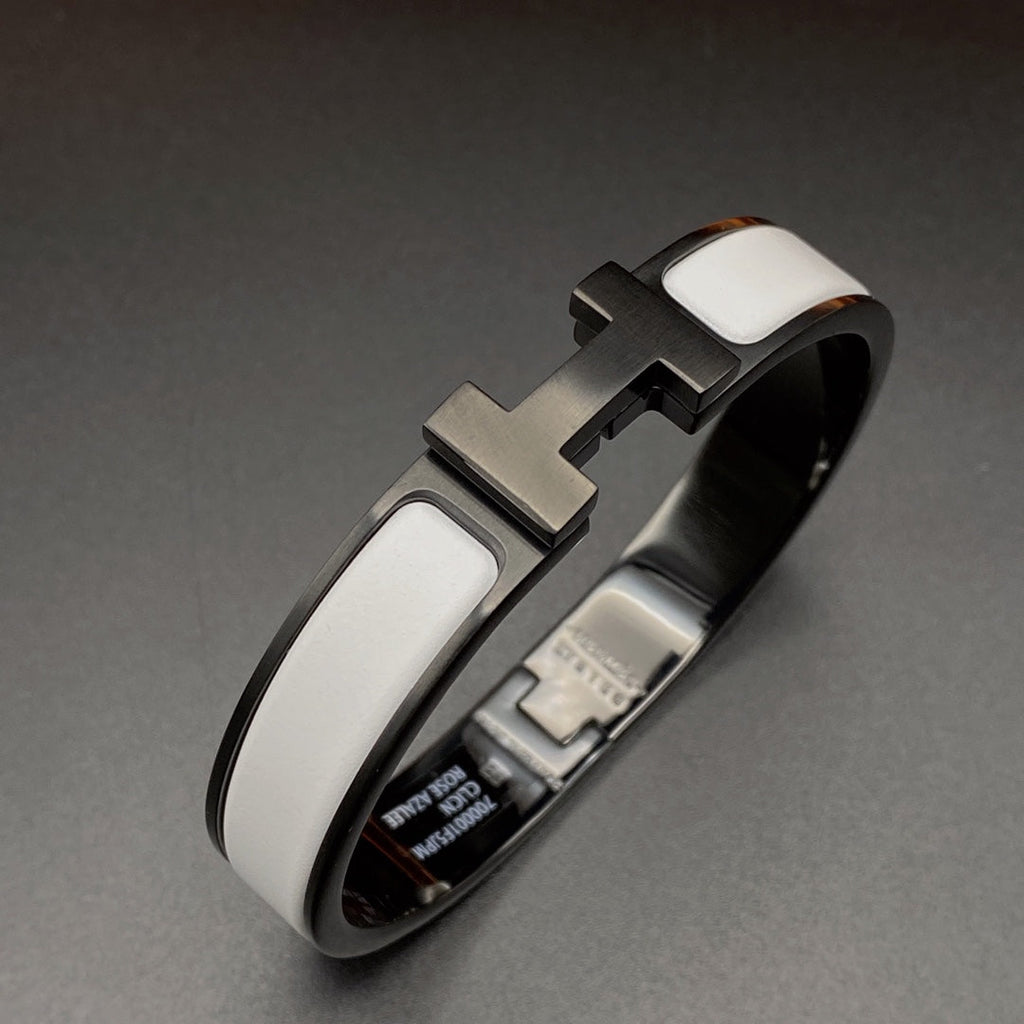 GlowH BRACELET 12MM BLACK WHITE CERAMIC