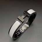 GlowH BRACELET 12MM BLACK WHITE CERAMIC